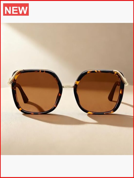 Polarized Oversized Square Sunglasses UV Protection Vintage Style Sun Glasses main image 6